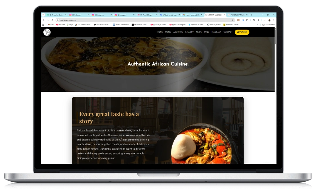 Aricanbase Restaurant Food Web App